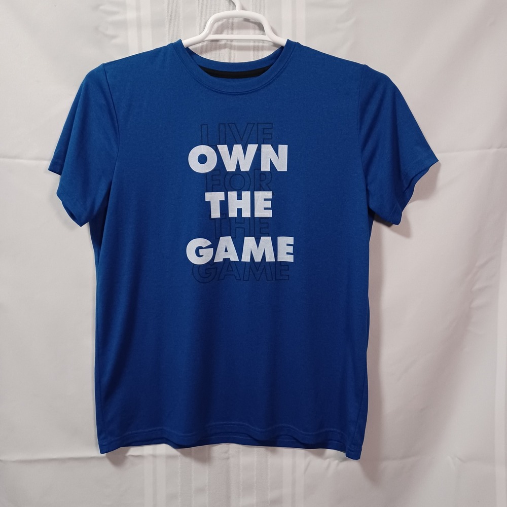 Xersion T-Shirt Boys XL Blue Own The Game Graphic Active Recycled Polyester Tee